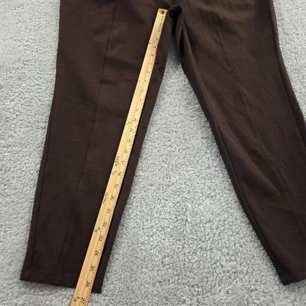 Intro Love The Fit Ponte‎ Pants Women's 3X Chocolate Brown Stretch Front Seam